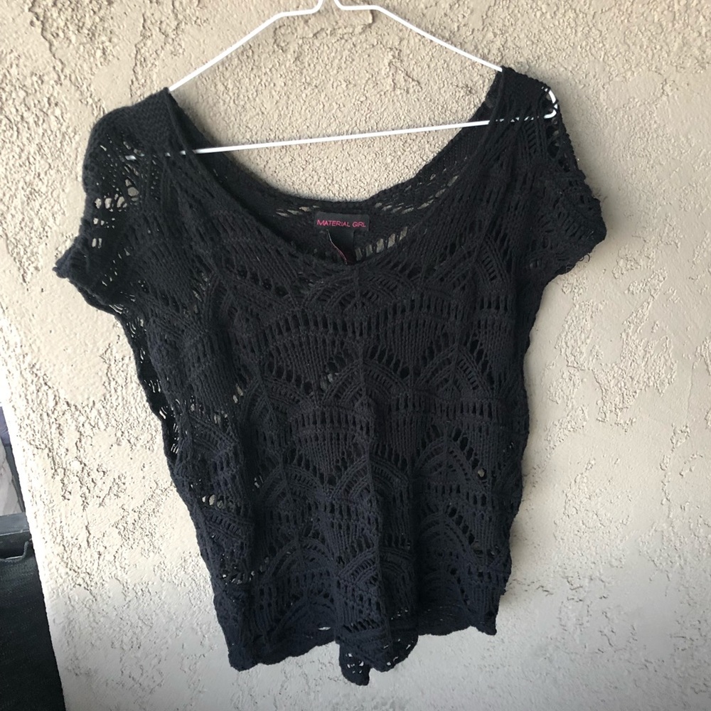 Black crochet top